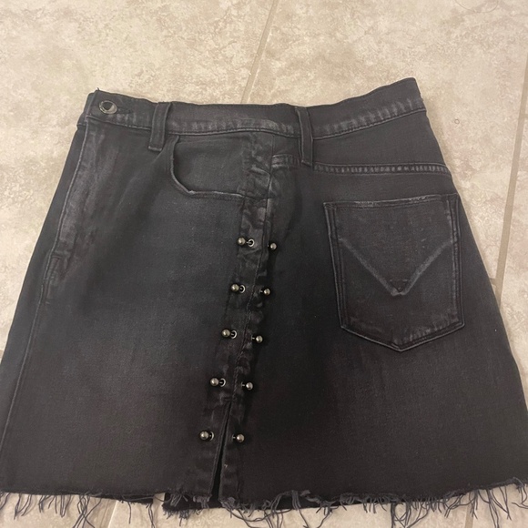 HUDSON VIPER Mini Skirt Black with LuLu Pierced Denim Size 27 - Picture 5 of 8